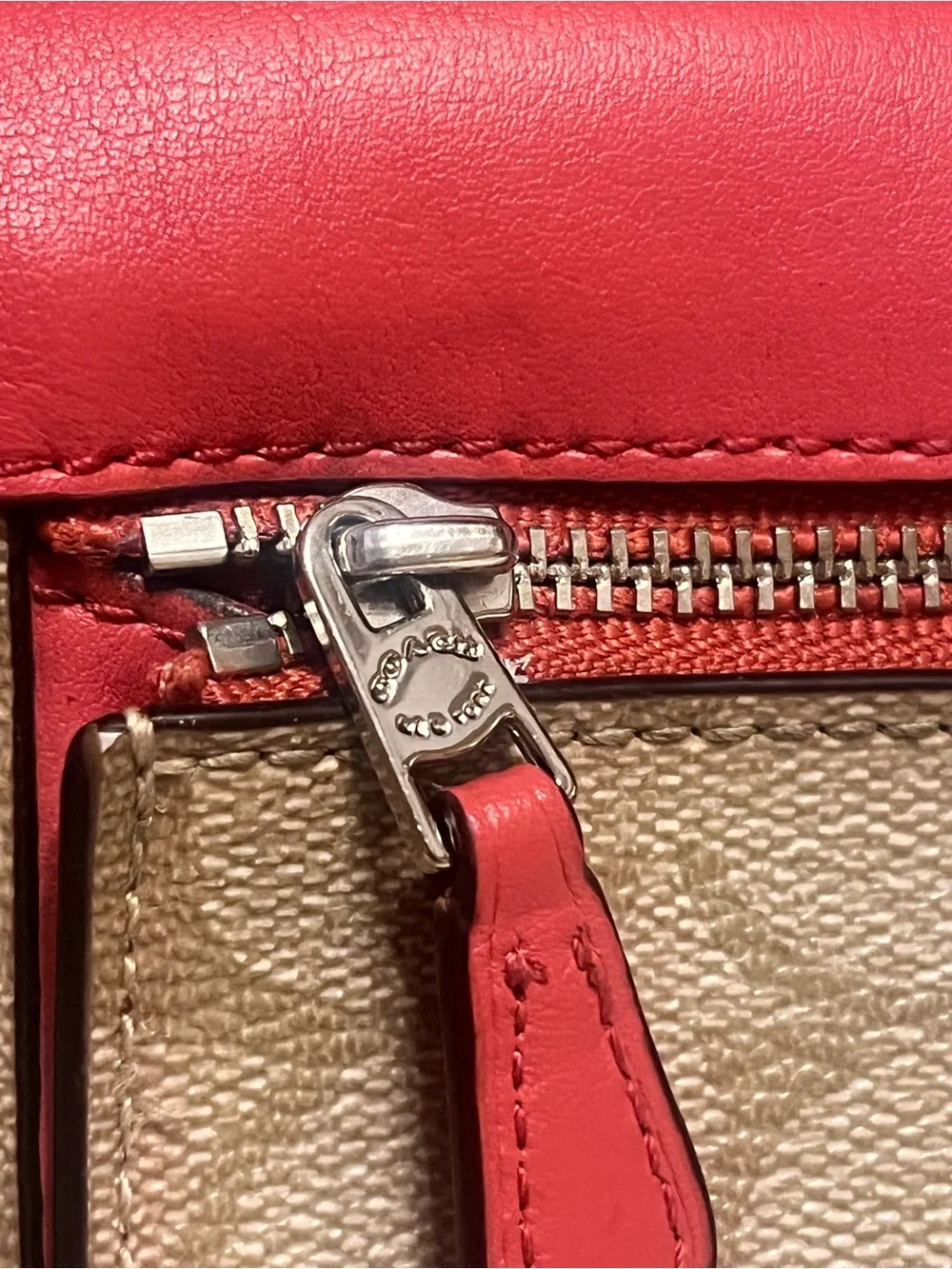 Coach Coral Leather Flap Signature leather  Wallet